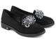 Eleganckie półbuty, loafersy damskie zamszowe - Potocki 23-12043BK, czarne 