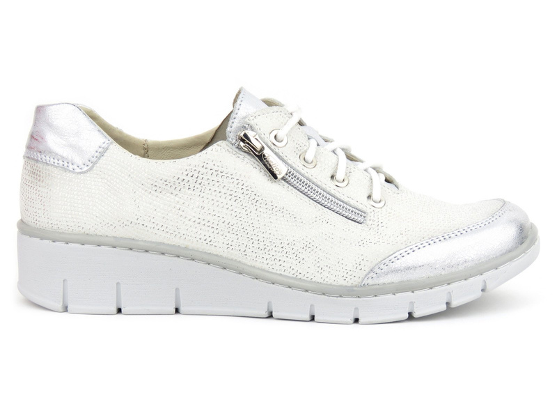 Wygodne buty damskie sportowe - Helios Komfort 334, srebrne