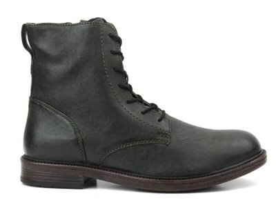 Skórzane botki męskie - Venezia 46902, zielone