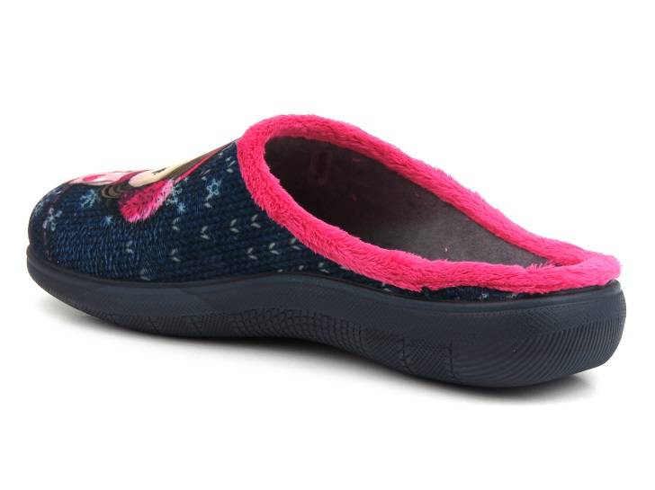 Kapcie damskie, dziewczęce z miękką wkładką - INBLU EC-82, granatowe