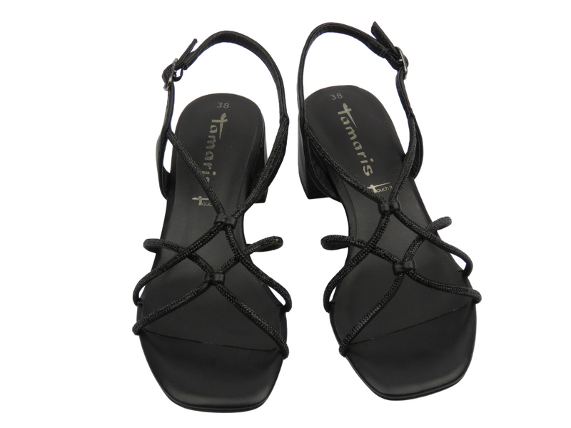 Eleganckie sandały damskie na obcasie czarne Tamaris 1-28236-42