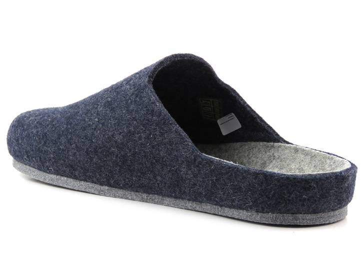 Kapcie męskie z naturalnego filcu - BRINKMANN 220215, granatowe