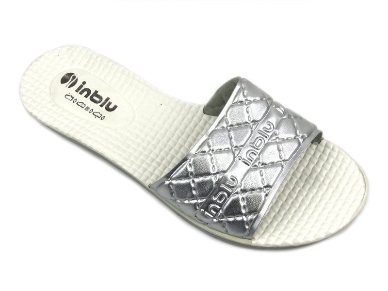 Lekkie klapki damskie - INBLU 26, srebrne