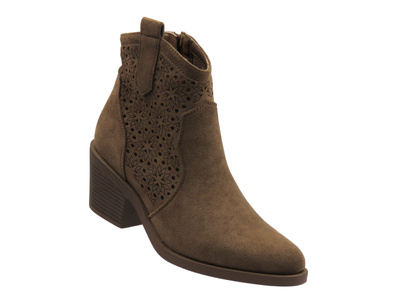 Jesienne botki damskie na obcasie - S. Barski HY52-529, jasnobrązowe