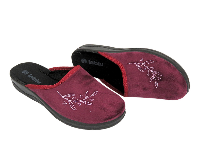 Kapcie Domowe Damskie - Inblu CU-1D Bordowe - Wsuwane