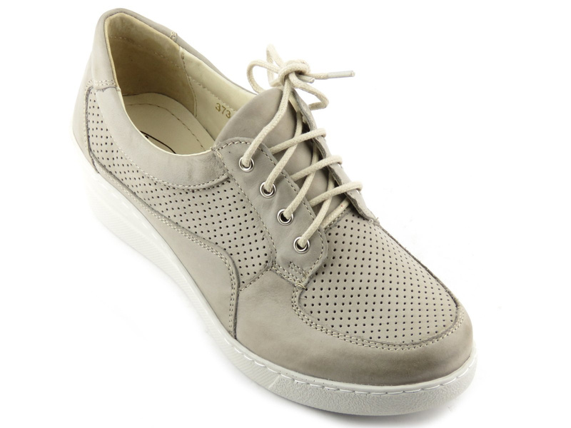 Sneakersy damskie na koturnie - HELIOS 373, szare