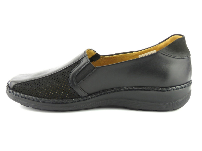 Wygodne półbuty damskie dla stóp z haluksami - AXEL 1580, czarne