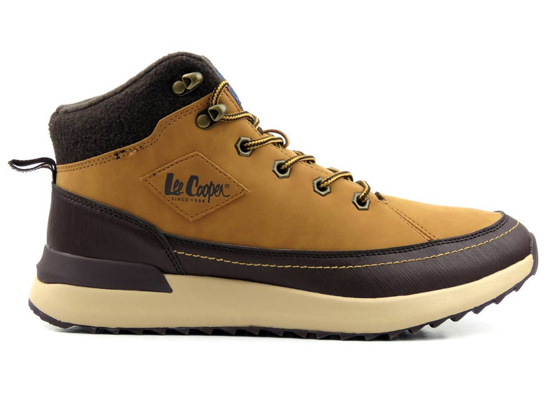 Ciepłe trzewiki męskie na grubej podeszwie - LEE COOPER LCJ-21-01-0534M, brązowe