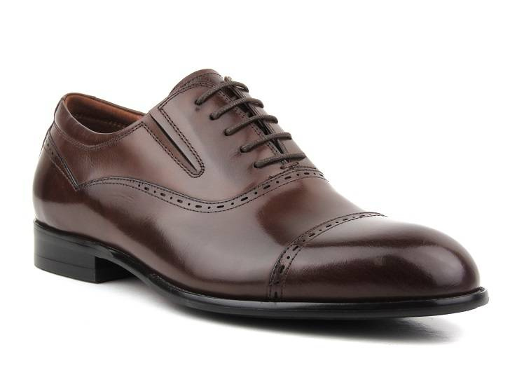 Eleganckie półbuty męskie, brogsy, oksfordy Brooman T83-294-AB44, brązowe