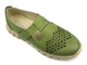 Skórzane półbuty damskie wiosenno-letnie - Helios Komfort 421, zielone