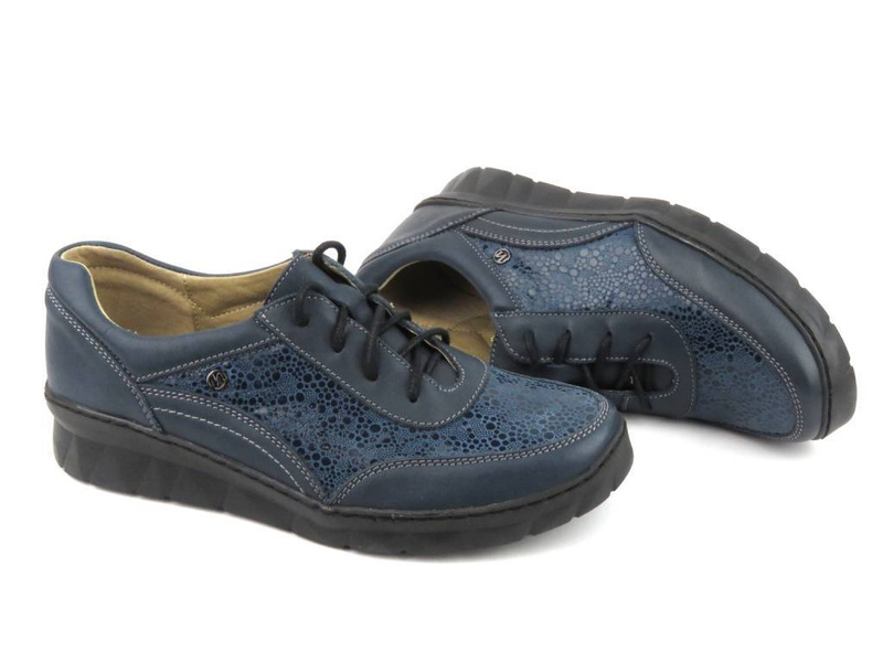 Lekkie i wygodne sneakersy damskie - Helios Komfort 360, granatowe