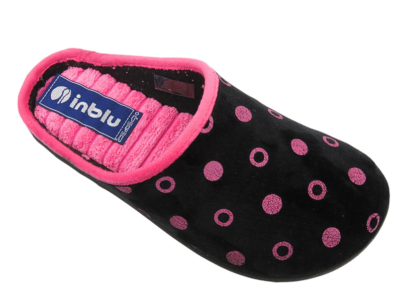 Kapcie Damskie INBLU ET-24 Czarne Wsuwane 