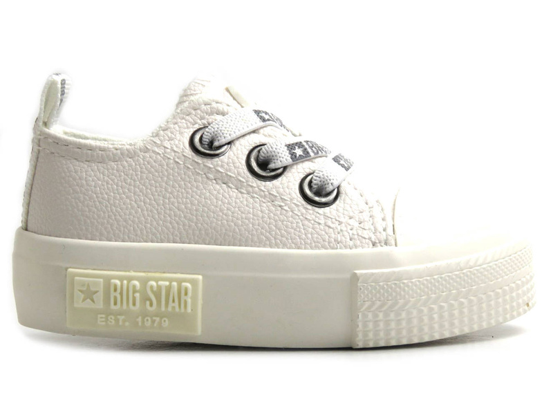 Trampki dziecięce ze skóry ekologicznej - Big Star KK374058, białe