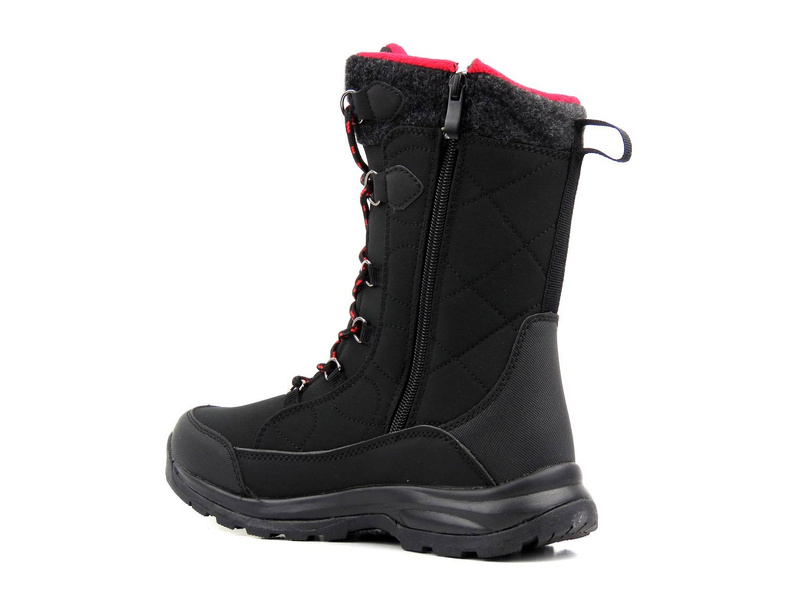 Wysokie buty zimowe, śniegowce damskie DK TECH SoftShell 2105, czarno-czerwone