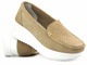 Zamszowe mokasyny damskie na grubej podeszwie - Artiker 52C1759, beżowe