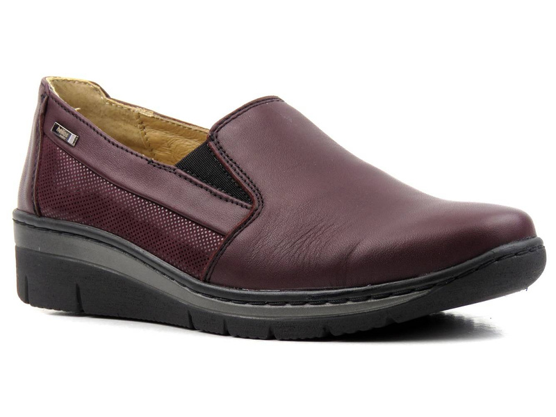 Półbuty damskie typu slip on - Helios Komfort 350-2, ciemna wiśnia 2