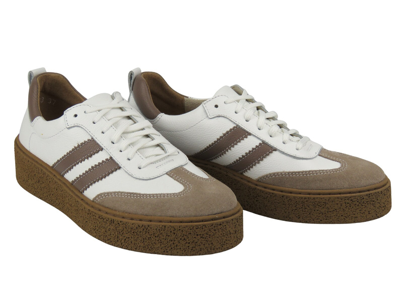 Skórzane półbuty damskie Nika Komfort 1503, bordowe