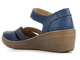 Skórzane półbuty damskie z wycięciami - HELIOS Komfort 364, granatowe