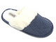 Futerkowe kapcie damskie-Unisoft 23PA11-4867, niebieskie