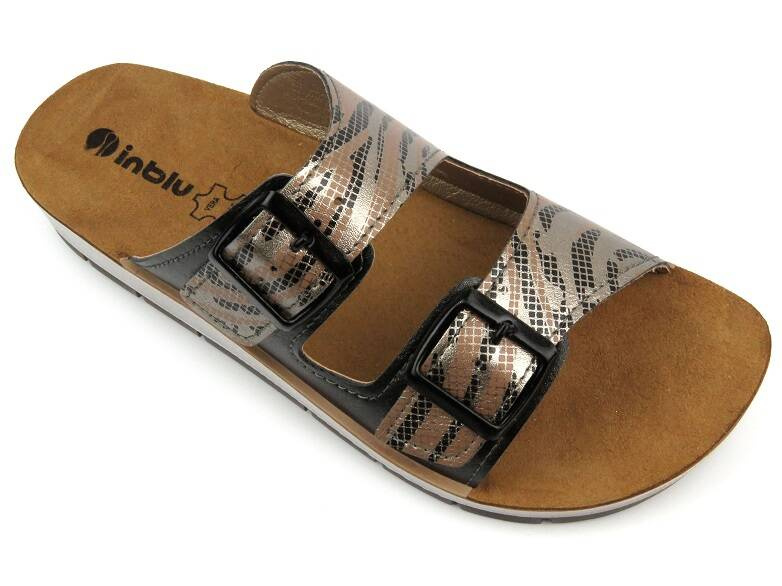 Klapki damskie z klamrami - INBLU CP-45, czarne