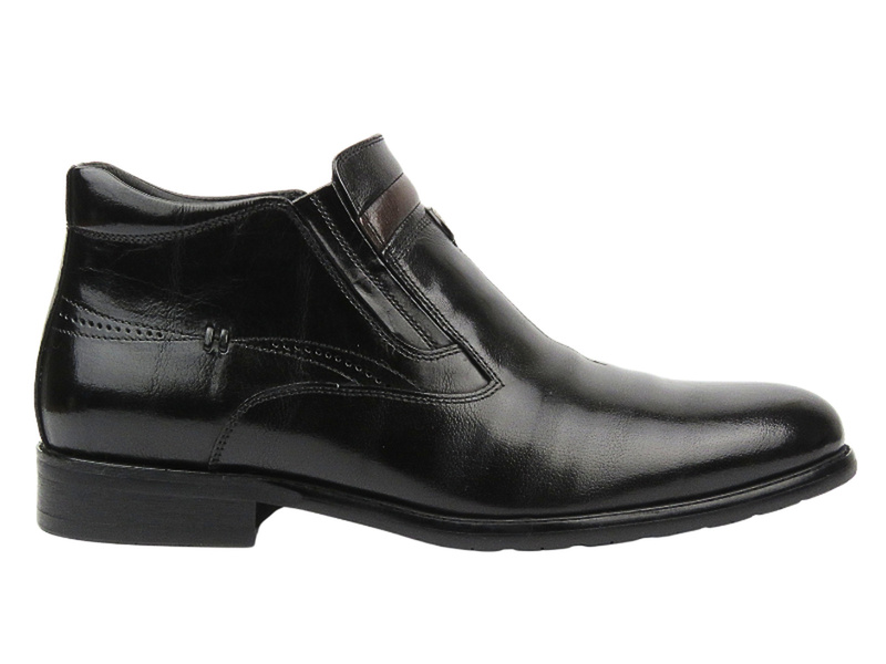 Eleganckie Botki Męskie - JOHN DOUBARE YGFR-Z106-305-1 Czarne Na Zamek