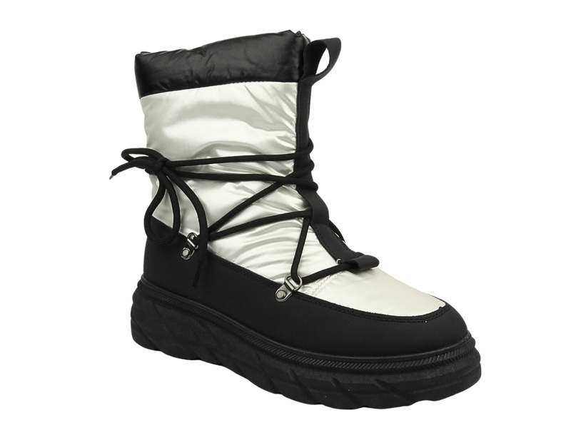 Śniegowce Damskie, Buty Zimowe Venezia C005MTWHOBB087 Białe Sznurowane