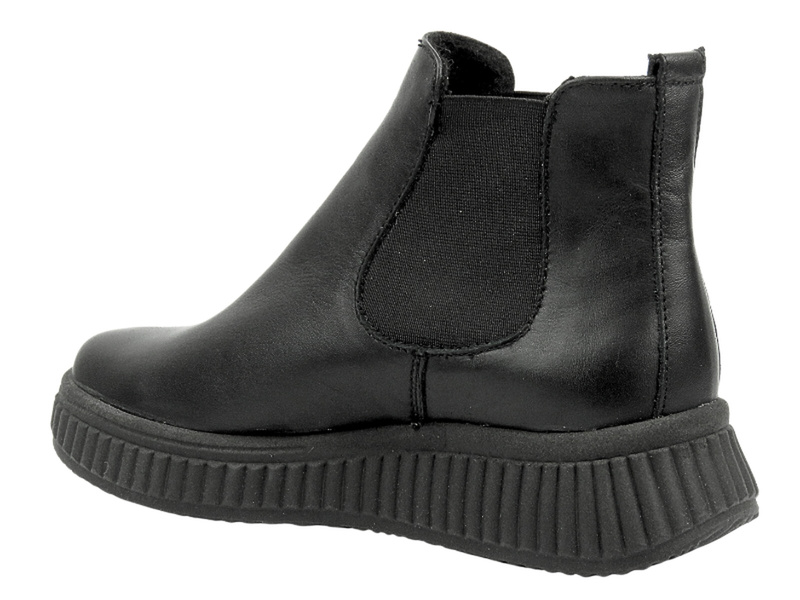 Wygodne sztyblety damskie z miękkiej skóry HELIOS Komfort 510P, czarne