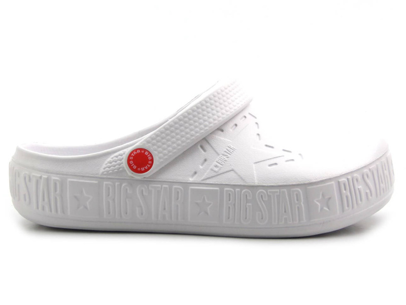 Piankowe klapki damskie, clogsy- BIG STAR II275003, białe