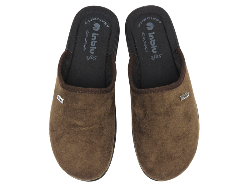 Wygodne kapcie męskie INBLU DG-75U, ciemnobrązowe