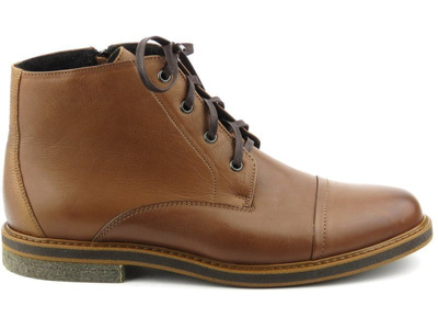 Skórzane trzewiki męskie Conhpol 1982, brązowe