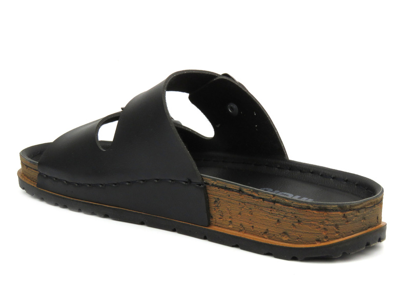 Klapki damskie z klamrami - INBLU Favignana, czarne