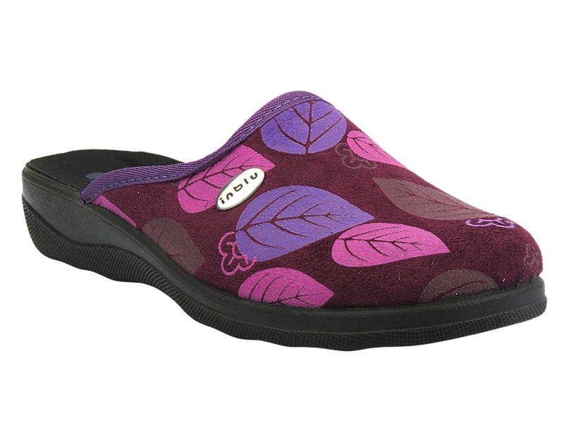 Kapcie Domowe Damskie - INBLU CU-5F Śliwkowy- Wsuwane