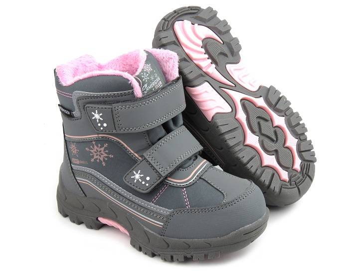 Śniegowce dziecięce na rzepy - AMERICAN CLUB Softshell HL 39/22, szare