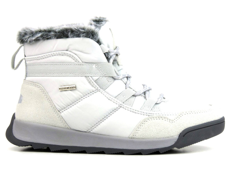 Ciepłe śniegowce damskie sznurowane - CROSS JEANS KK2R4015C, szare