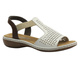 Sandały damskie płaskie - Rieker 65917-80 białe wygodne przewiewne lekkie