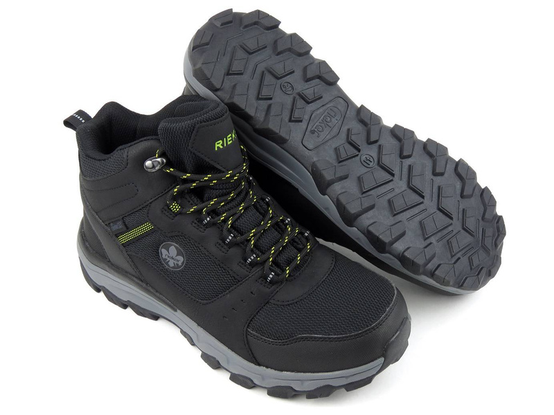 Trekkingi męskie z membraną TEX - RIEKER 670019-01, czarne