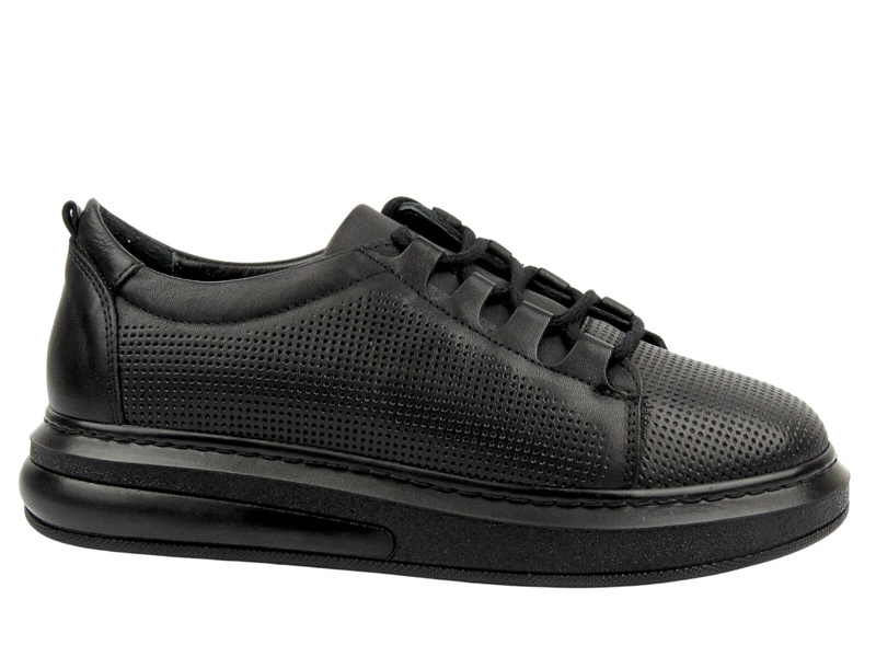 CZARNE SNEAKERSY DAMSKIE - VENEZIA D010LEBLOSP048, czarne