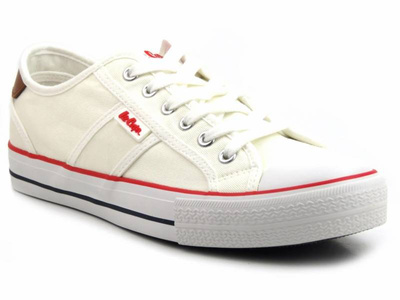 Trampki męskie przed kostkę  - LEE COOPER 22-31-0863M, białe