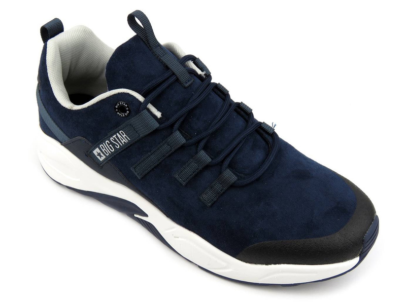 Buty męskie sportowe z elastycznymi sznurówkami - BIG STAR II174185, granatowe