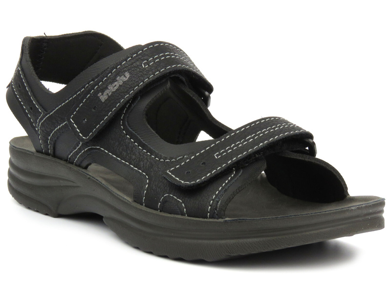 Sandały męskie ze skóry ekologicznej - INBLU RY-29, czarne