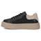 Skórzane sneakersy damskie na platformie-Filippo DP6119/24, czarno-beżowe