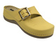 Skórzane klapki damskie żółte Leon 933