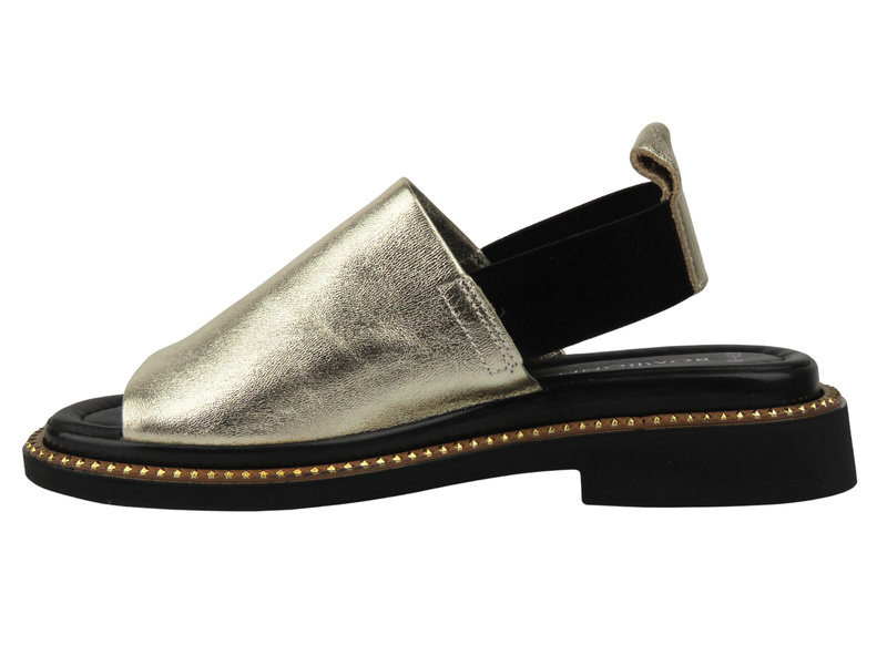Eleganckie sandały damskie ze skóry naturalnej - Bombonella G029 68 T554-1 złoty, tęgość G