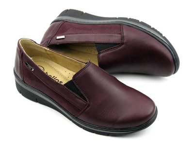 Półbuty damskie typu slip on - Helios Komfort 350-2, ciemna wiśnia 2