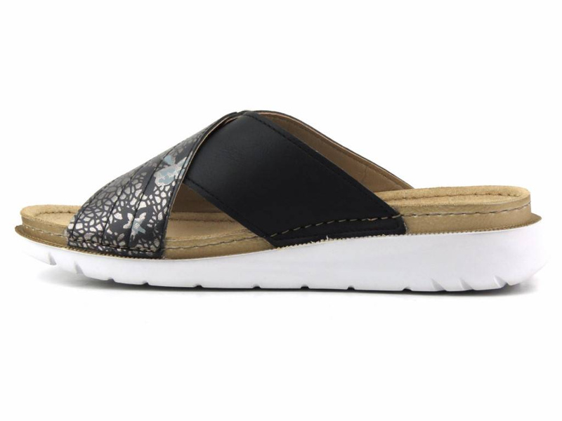 Klapki damskie z klamrą - INBLU CN-32, czarne