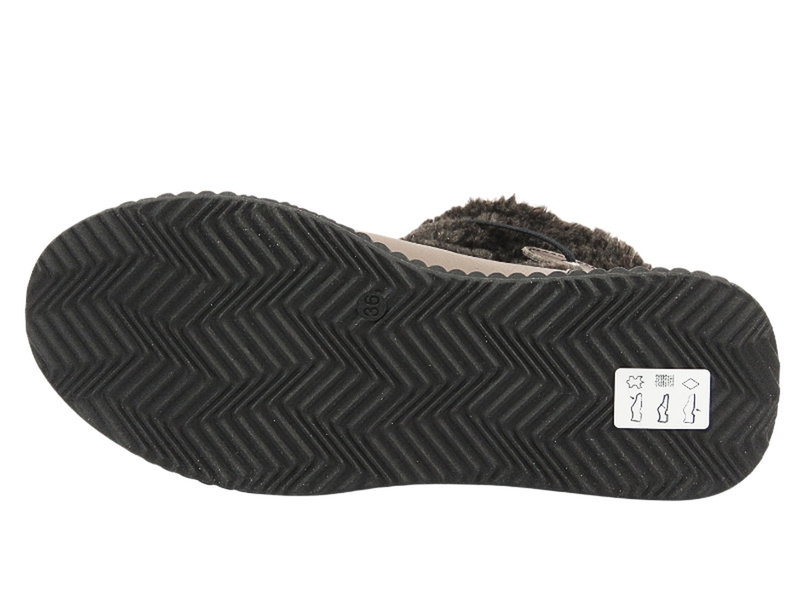 Skórzane botki, śniegowce damskie - HELIOS Komfort 613, brązowe