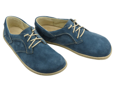 BareFoot skórzane minimalistyczne buty damskie granatowe Helios Komfort 715-2B