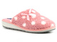 Miękkie kapcie, bambosze damskie w groszki - INBLU URSULA, różowe