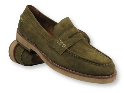 Wysokogatunkowe mokasyny męskie JOHN DOUBARE V127-02-Y11, zielone