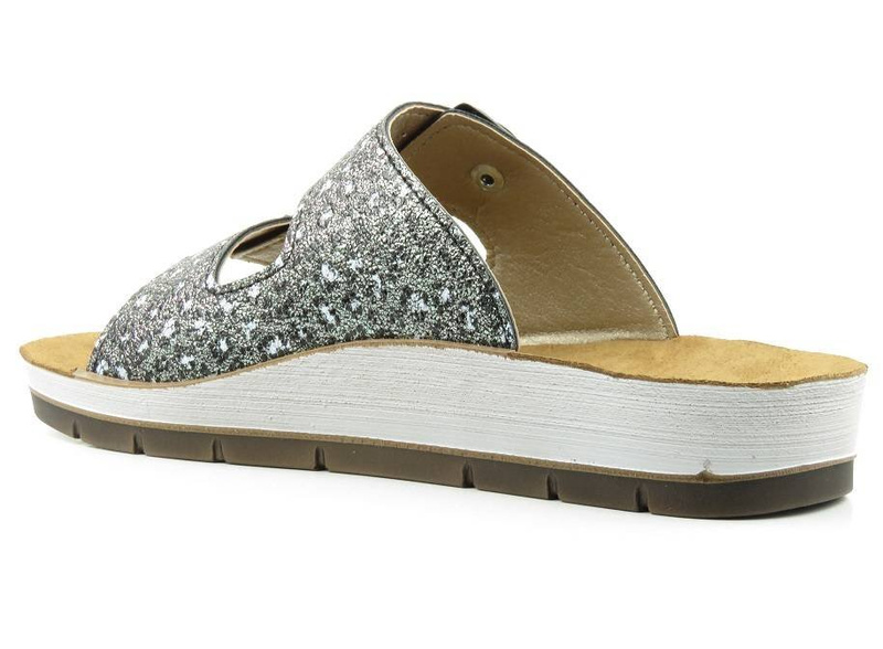 Klapki damskie ze wzorzystymi paskami - INBLU CP-10, czarne